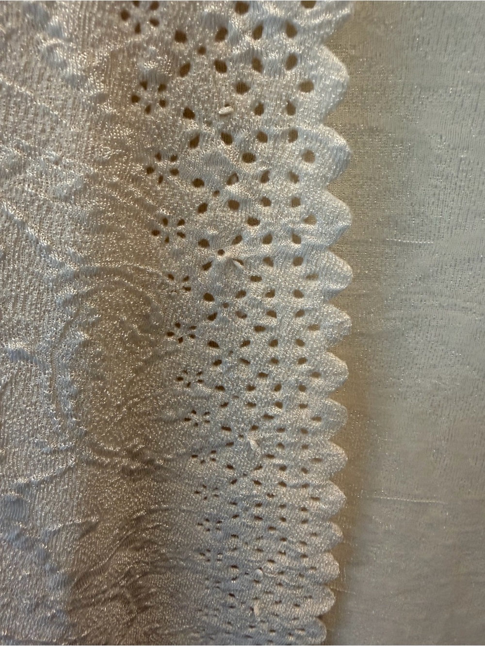 Chances R Medium Ivory Crochet Lace Open Front Cardigan Lightweight Boho - Picture 2 of 11